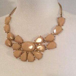 Apricot and gold tone statement necklace